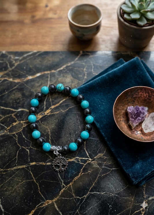 African Turquoise + Hematite Earth Muse